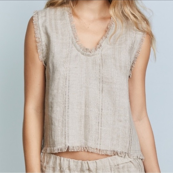 Mikoh Himalaya Linen Frayed Tank Size 1 Small NWT - Picture 1 of 10